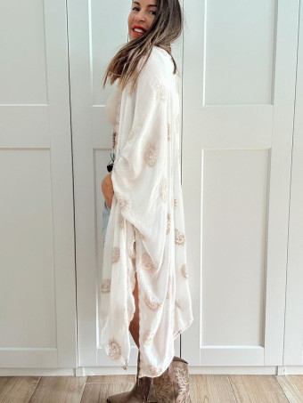 Kimono Ligero Bordado NAREIMI Blanco HEVE