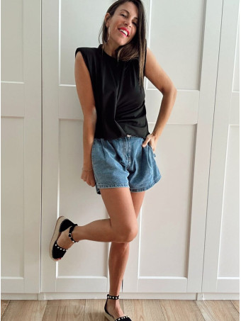 Alpargata Plataforma Tachas KOLKER Negro HEVE