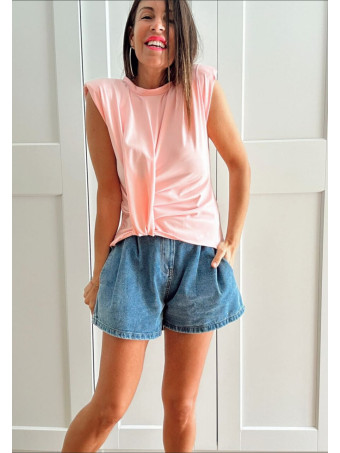 Cuerpo Drapeado con Hombreras KATARYN Rosa HEVE