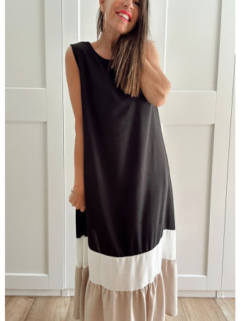 Vestido Color Block VAKENY Negro HEVE