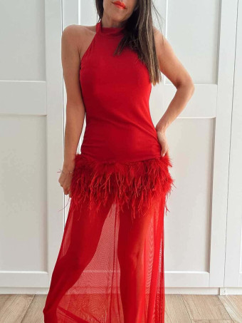Vestido Halter Fiesta SERELUNE Rojo HEVE