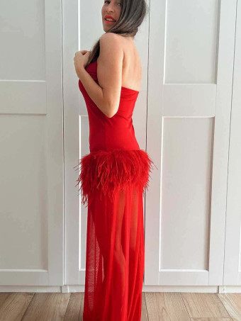 Vestido Halter Fiesta SERELUNE Rojo HEVE