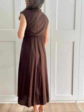 Vestido Popelín Cruzado VINTESSA Marrón HEVE