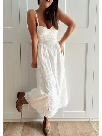 Vestido Bordado-Perforado MUSERLY Blanco HEVE