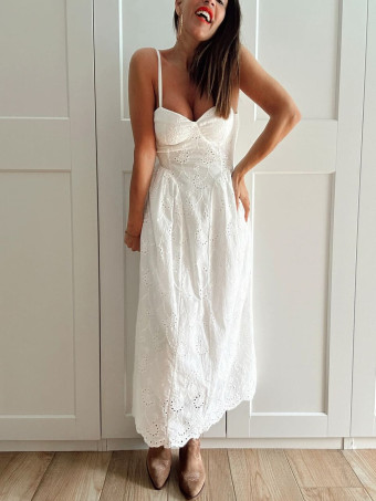 Vestido Bordado-Perforado MUSERLY Blanco HEVE