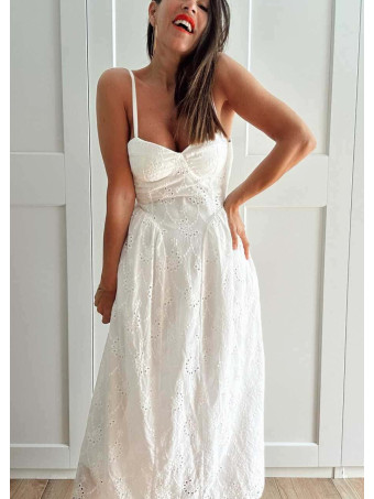 Vestido Bordado-Perforado MUSERLY Blanco HEVE