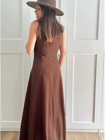 Vestido Pinzas Casual Style JANKEN Marrón HEVE