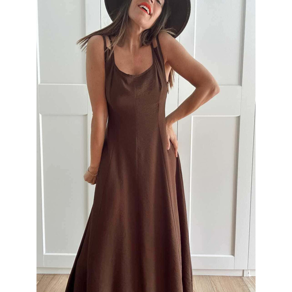 Vestido Pinzas Casual Style JANKEN Marrón HEVE