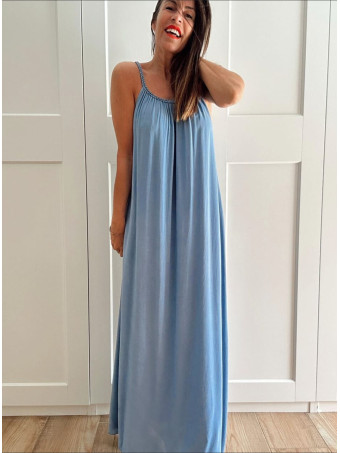Vestido Largo Tirante Trenzado DYANDRA Azul HEVE