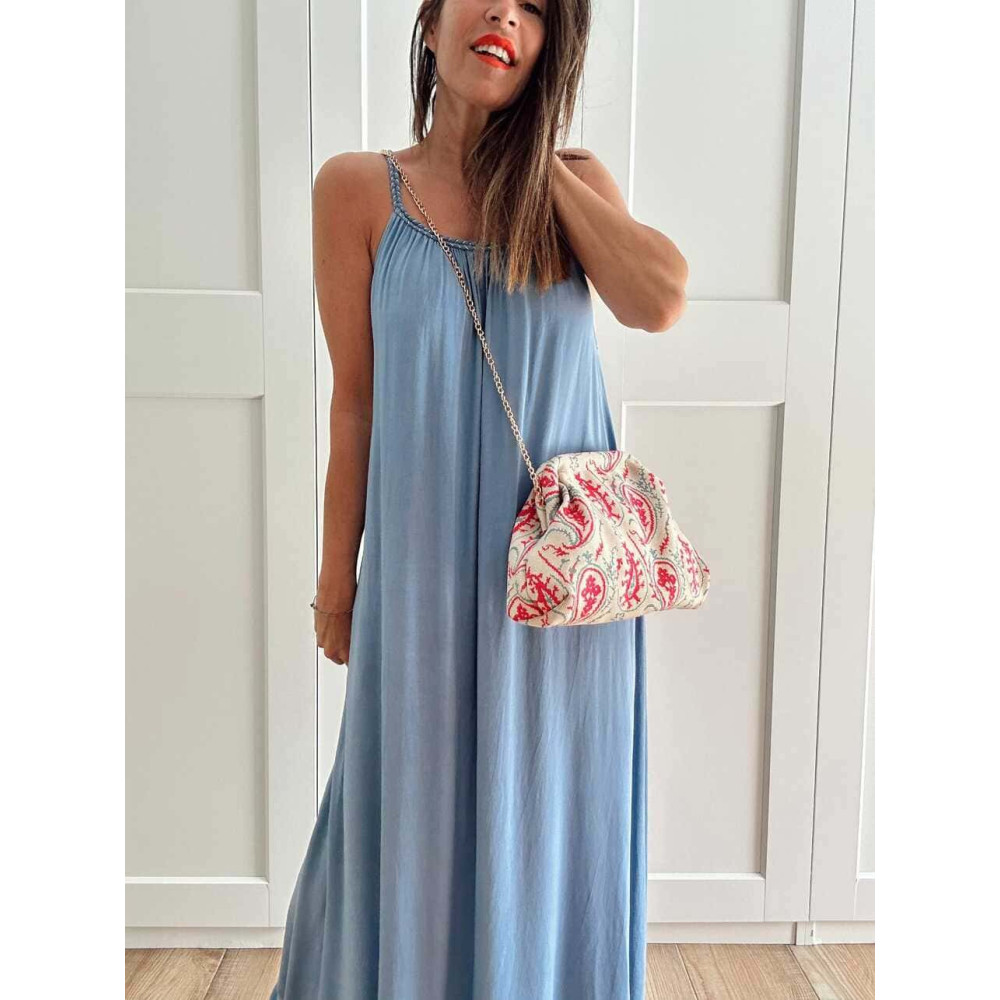 Bolso Lona Frame Bag Paisley Rosa/Aguamarina HEVE