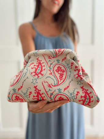 Bolso Lona Frame Bag Paisley Rosa/Aguamarina HEVE