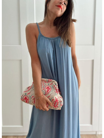 Bolso Lona Frame Bag Paisley Rosa/Aguamarina HEVE