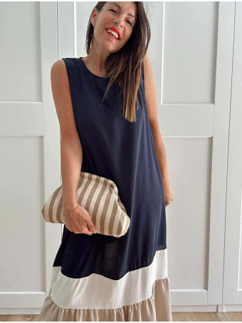 Vestido Color Block VAKENY Marino HEVE