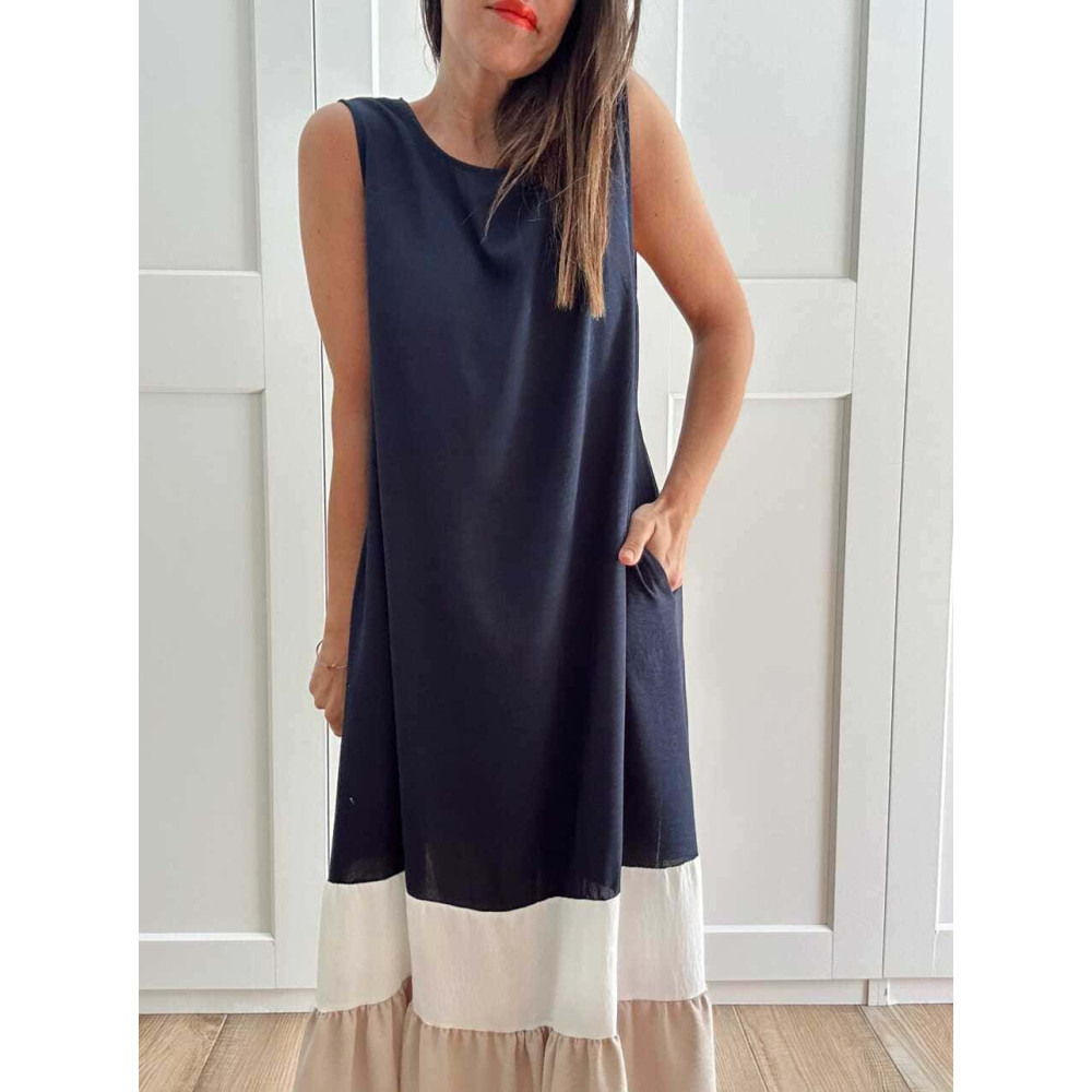 Vestido Color Block VAKENY Marino HEVE