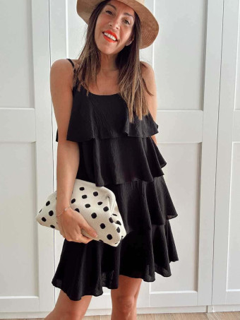 Bolso Lona Frame Bag Lunares Beige HEVE