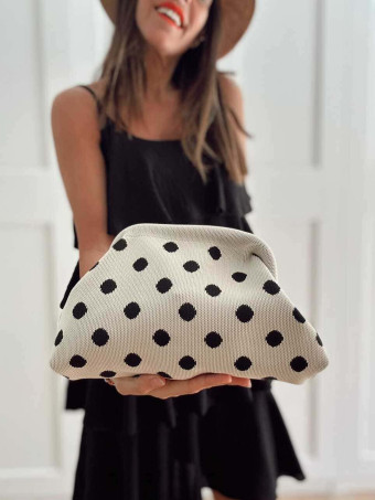 Bolso Lona Frame Bag Lunares Beige HEVE