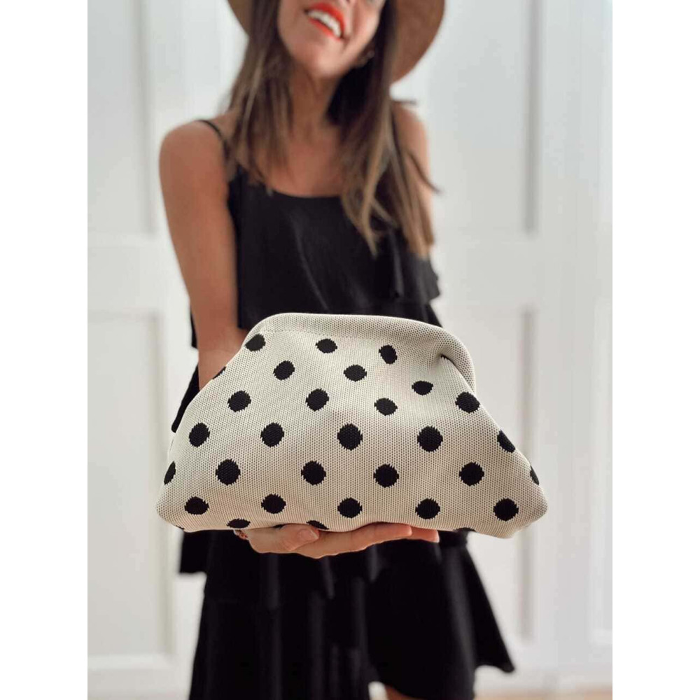 Bolso Lona Frame Bag Lunares Beige HEVE