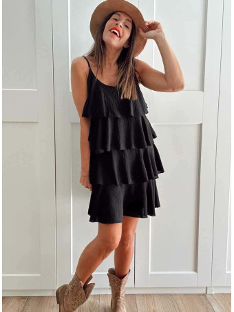 Vestido Volantes SKALA Negro HEVE
