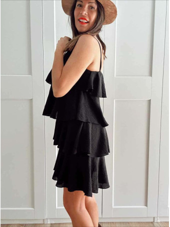 Vestido Volantes SKALA Negro HEVE
