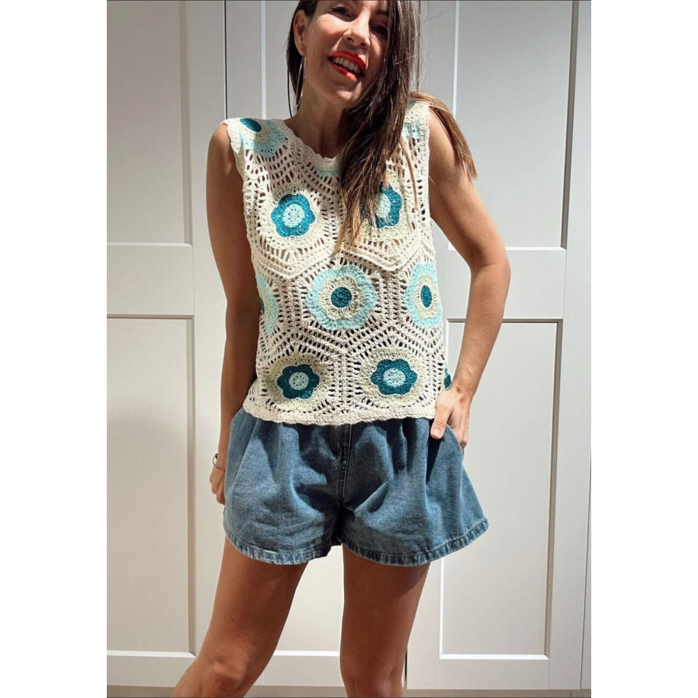 Top Punto Crochet SAMMEL Verde HEVE