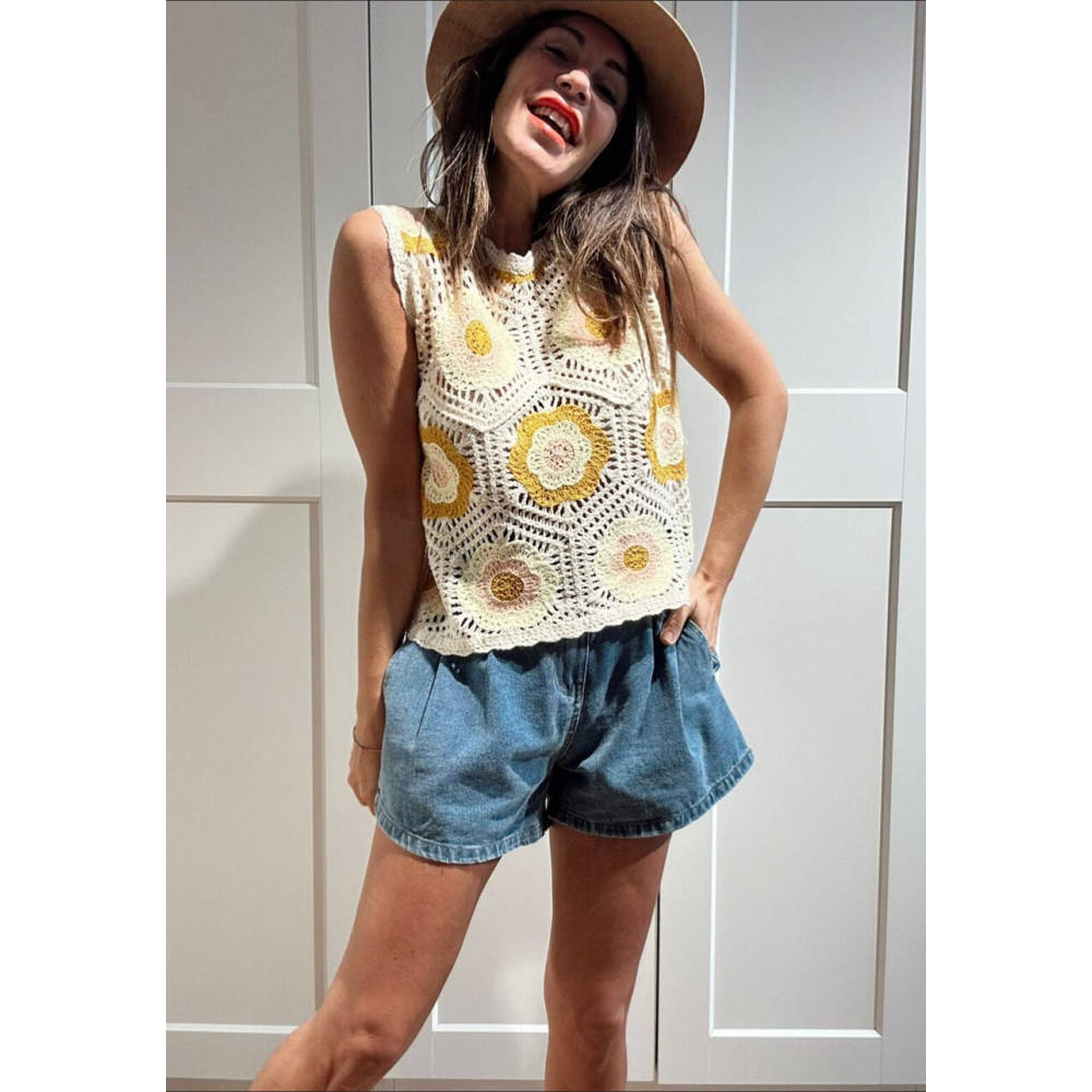 Top Punto Crochet SAMMEL Amarillo HEVE