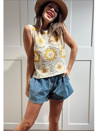 Top Punto Crochet SAMMEL Amarillo HEVE