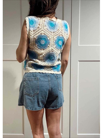 Top Punto Crochet SAMMEL Azul HEVE