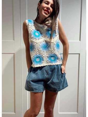 Top Punto Crochet SAMMEL Azul HEVE