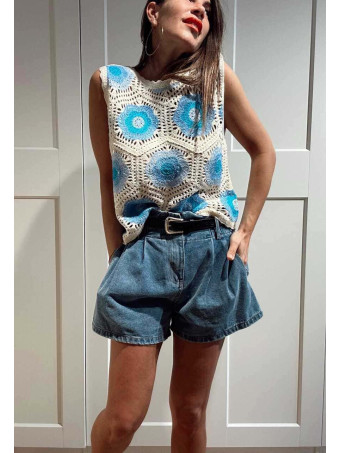 Top Punto Crochet SAMMEL Azul HEVE