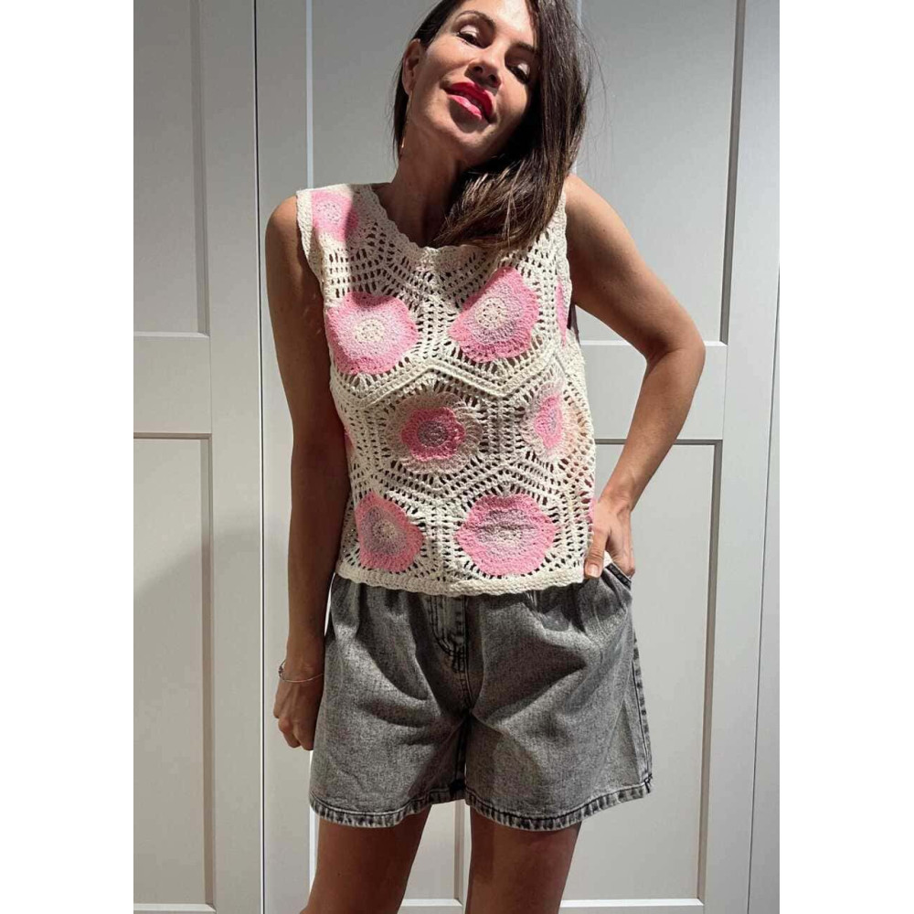 Top Punto Crochet SAMMEL Rosa HEVE