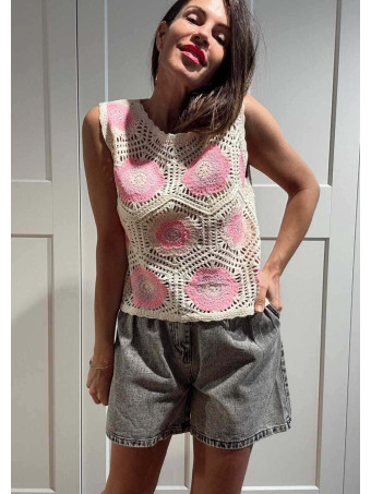 Short Vaquero con Cinturón KOVEY Gris HEVE