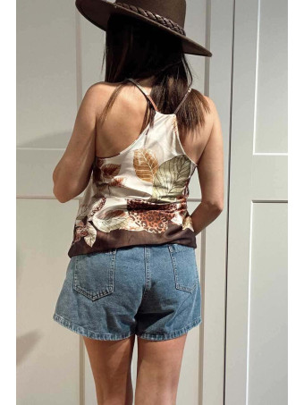 Cuerpo Satinado Hojas IRAYNEL Marrón HEVE