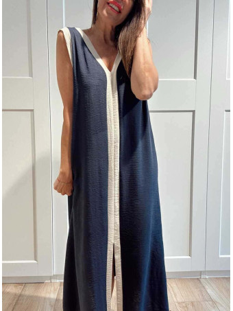 Vestido Ribetes a Contraste TANGLE Marino HEVE