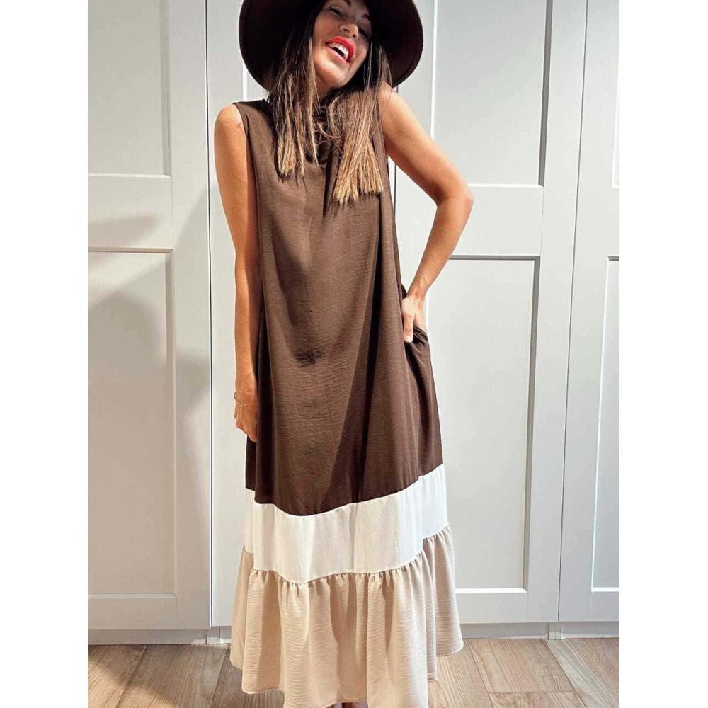 Vestido Color Block VAKENY Marrón HEVE