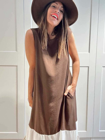 Vestido Color Block VAKENY Marrón HEVE