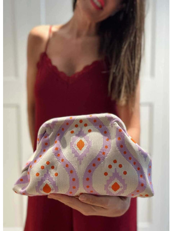 Bolso Lona Frame Bag Étnico Lila/Naranja HEVE