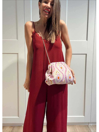 Bolso Lona Frame Bag Étnico Lila/Naranja HEVE