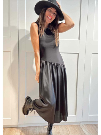 Vestido con Volante Asimétrico MERAYNE Negro HEVE