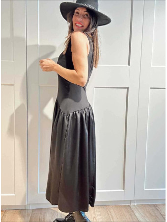 Vestido con Volante Asimétrico MERAYNE Negro HEVE