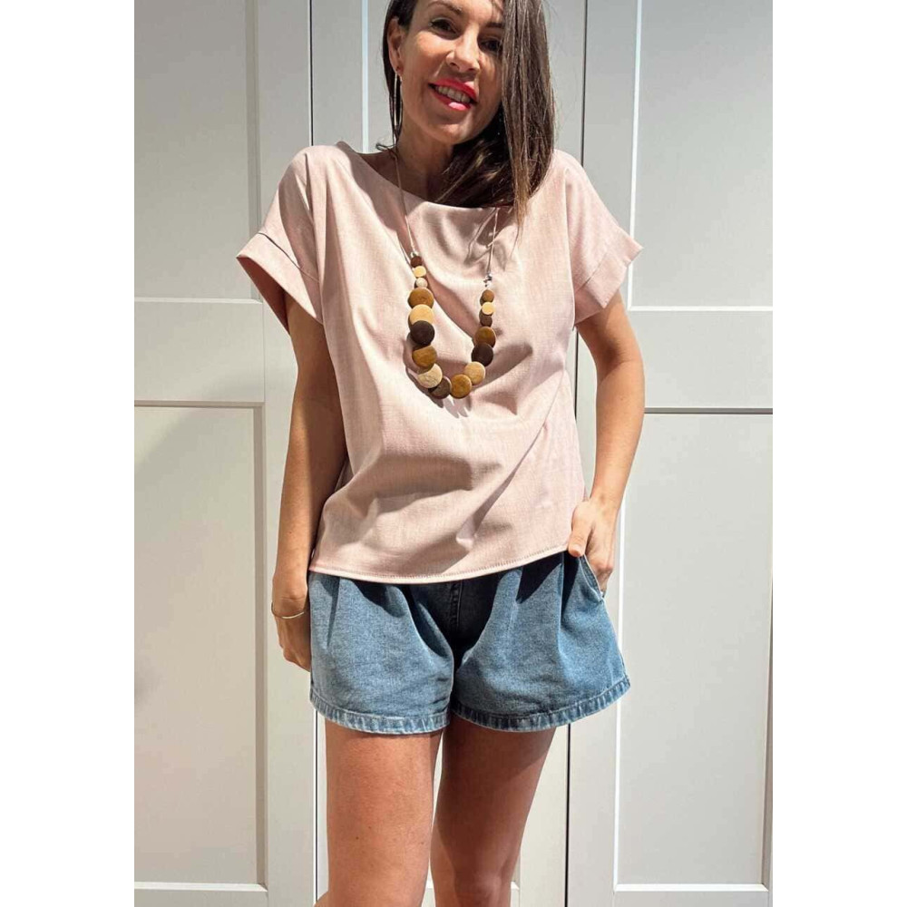 Blusa con Collar KAISELA Rosa HEVE