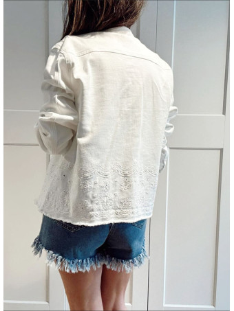 Sobrecamisa Vaquera Bordado-Perforado LIREMINA Blanco HEVE