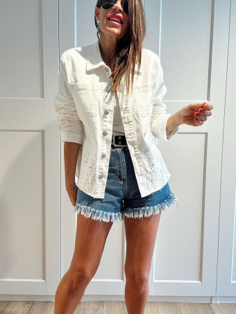 Sobrecamisa Vaquera Bordado-Perforado LIREMINA Blanco HEVE