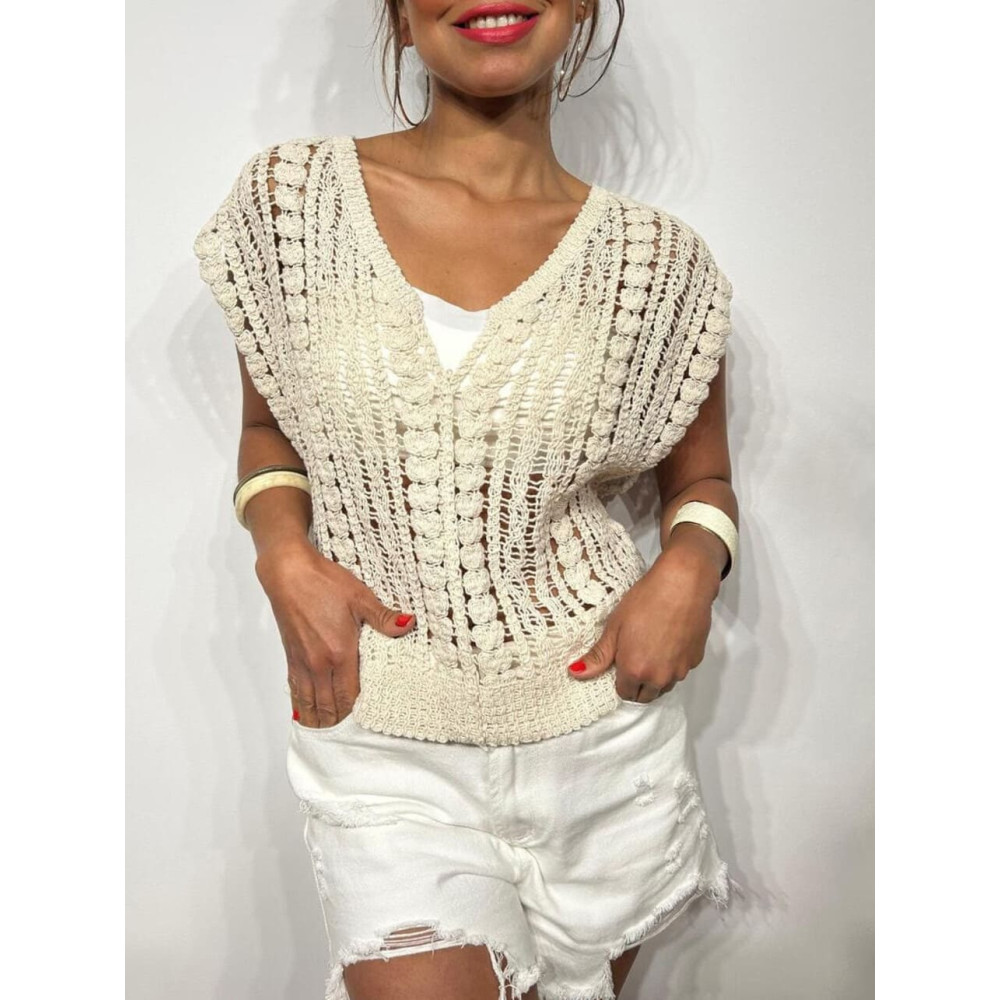 Punto Crochet Algodón CHESIRE Beige HEVE
