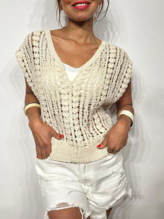 Punto Crochet Algodón CHESIRE Beige HEVE