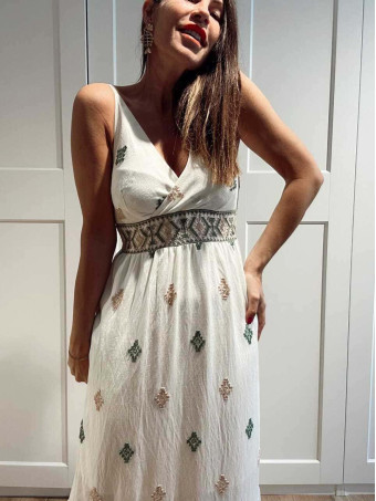 Vestido Largo Bordado Étnico KOPIKU HEVE