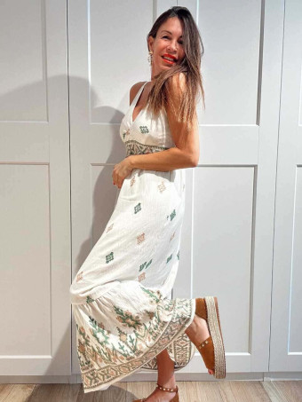 Vestido Largo Bordado Étnico KOPIKU HEVE