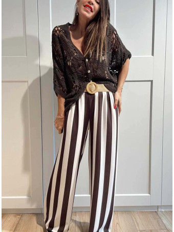 Cárdigan Crochet Murciélago SABIELA Marrón HEVE