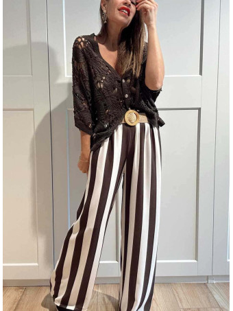 Cárdigan Crochet Murciélago SABIELA Marrón HEVE