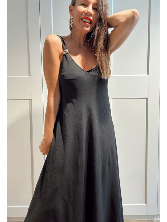 Vestido Evasé Pieza Metal ANKENY Negro HEVE