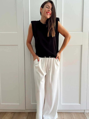 Pantalón Soft Touch Wide Leg JEAVYN Blanco HEVE